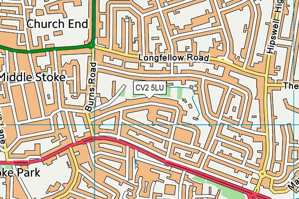 CV2 5LU map - OS VectorMap District (Ordnance Survey)