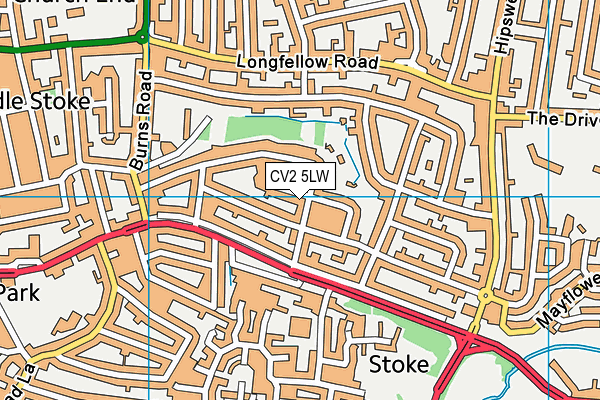 CV2 5LW map - OS VectorMap District (Ordnance Survey)