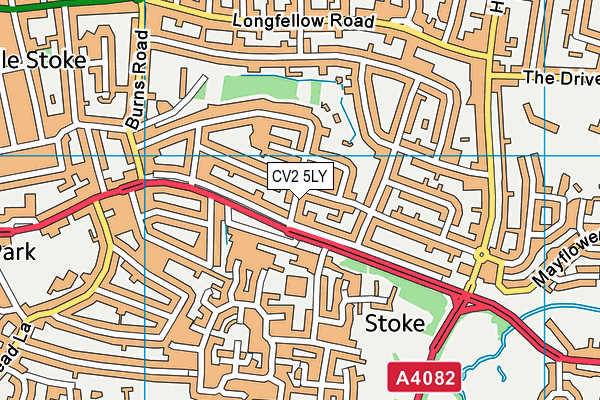 CV2 5LY map - OS VectorMap District (Ordnance Survey)