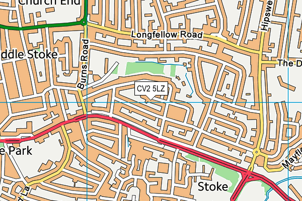 CV2 5LZ map - OS VectorMap District (Ordnance Survey)