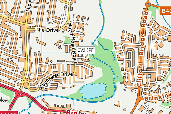 CV2 5PF map - OS VectorMap District (Ordnance Survey)