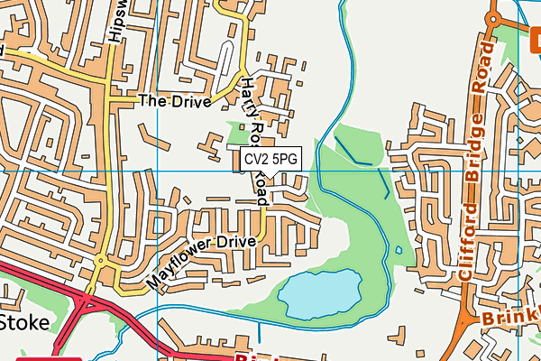 CV2 5PG map - OS VectorMap District (Ordnance Survey)