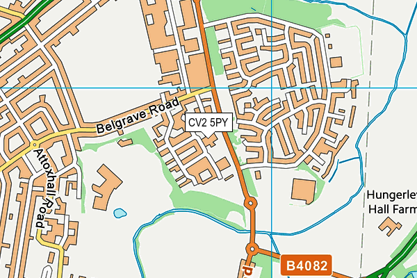 CV2 5PY map - OS VectorMap District (Ordnance Survey)