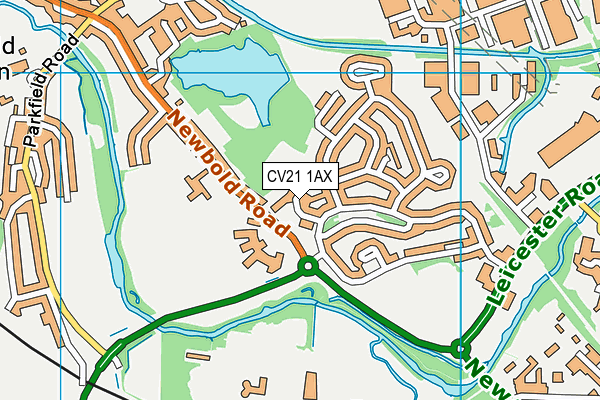 CV21 1AX map - OS VectorMap District (Ordnance Survey)