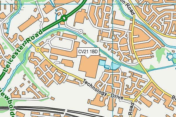 CV21 1BD map - OS VectorMap District (Ordnance Survey)