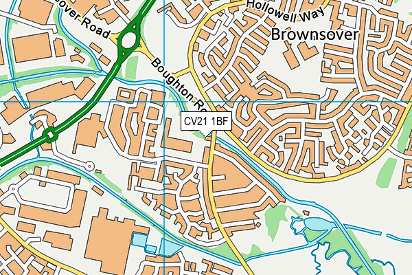 CV21 1BF map - OS VectorMap District (Ordnance Survey)