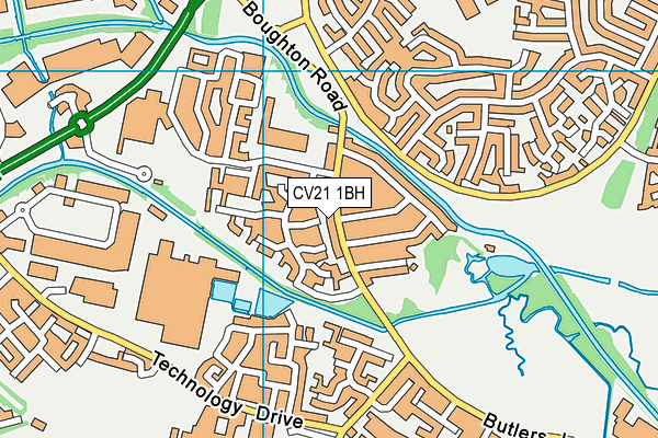 CV21 1BH map - OS VectorMap District (Ordnance Survey)
