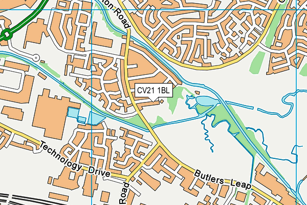 CV21 1BL map - OS VectorMap District (Ordnance Survey)