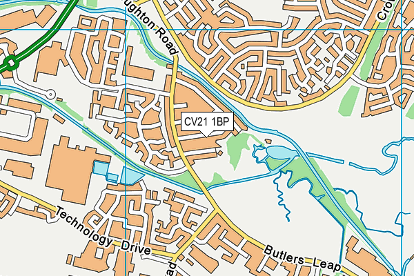 CV21 1BP map - OS VectorMap District (Ordnance Survey)