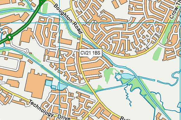 CV21 1BS map - OS VectorMap District (Ordnance Survey)