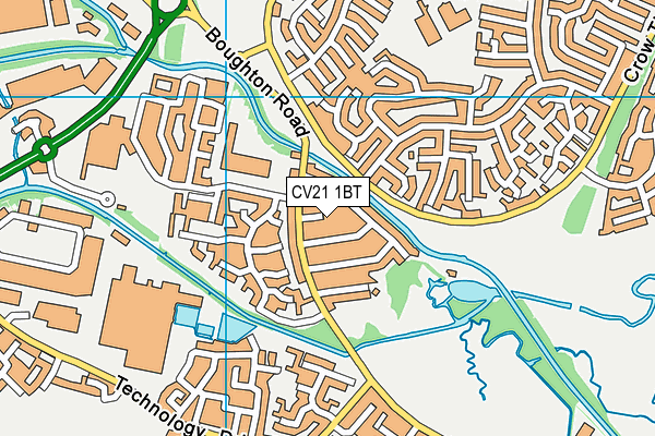 CV21 1BT map - OS VectorMap District (Ordnance Survey)