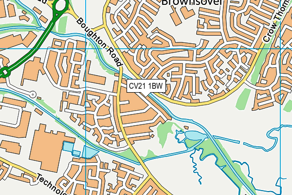 CV21 1BW map - OS VectorMap District (Ordnance Survey)