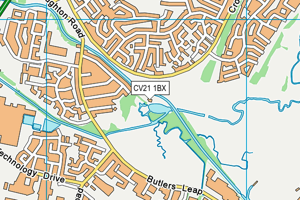 CV21 1BX map - OS VectorMap District (Ordnance Survey)