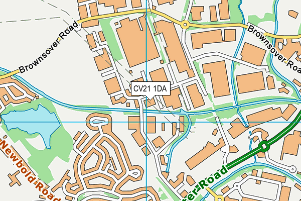 CV21 1DA map - OS VectorMap District (Ordnance Survey)