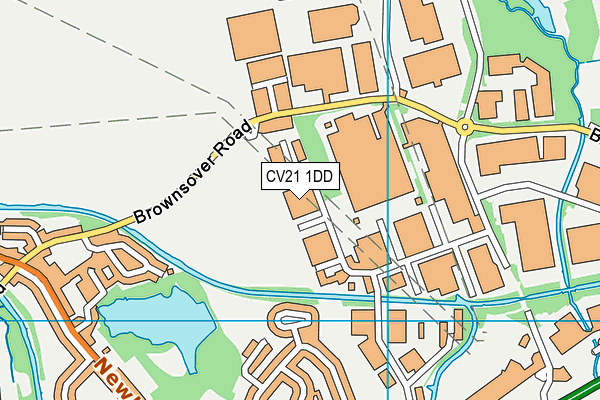 CV21 1DD map - OS VectorMap District (Ordnance Survey)