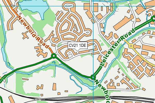 CV21 1DE map - OS VectorMap District (Ordnance Survey)