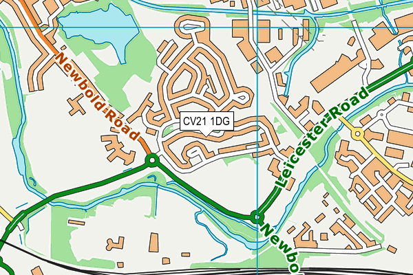 CV21 1DG map - OS VectorMap District (Ordnance Survey)