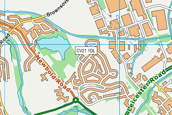 CV21 1DL map - OS VectorMap District (Ordnance Survey)