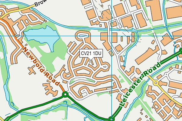 CV21 1DU map - OS VectorMap District (Ordnance Survey)