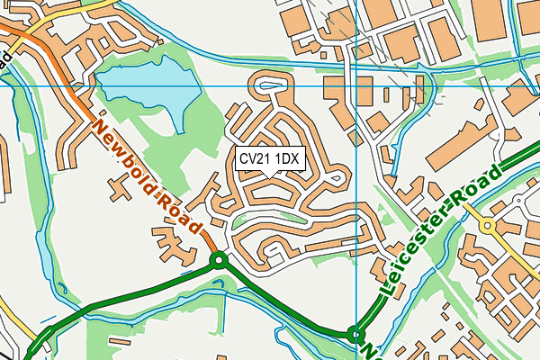 CV21 1DX map - OS VectorMap District (Ordnance Survey)