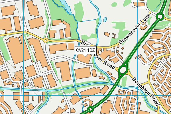 CV21 1DZ map - OS VectorMap District (Ordnance Survey)