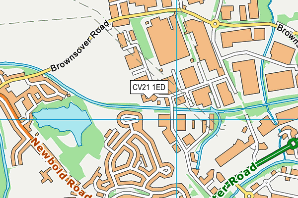 CV21 1ED map - OS VectorMap District (Ordnance Survey)