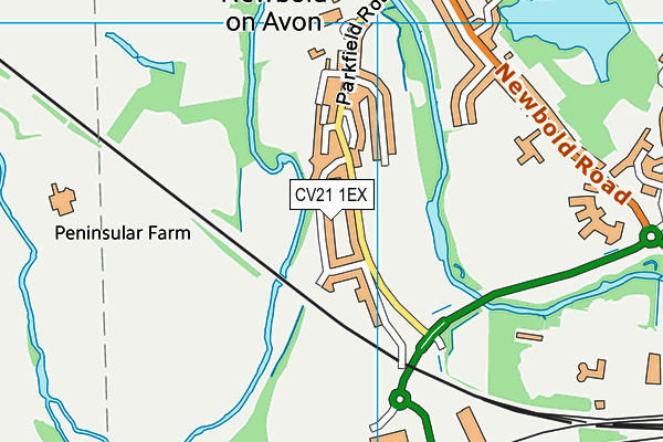 CV21 1EX map - OS VectorMap District (Ordnance Survey)
