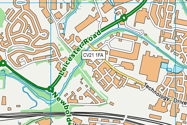 CV21 1FA map - OS VectorMap District (Ordnance Survey)