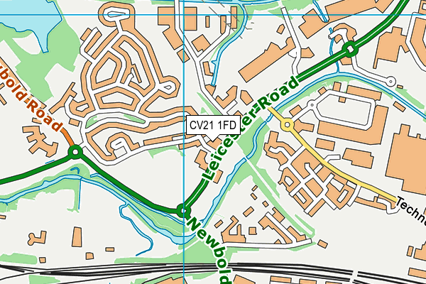 CV21 1FD map - OS VectorMap District (Ordnance Survey)