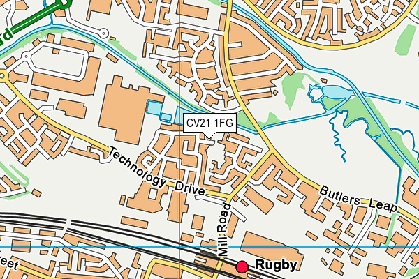 CV21 1FG map - OS VectorMap District (Ordnance Survey)