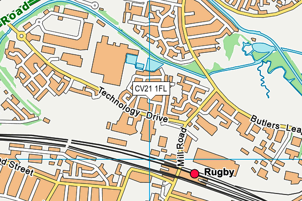 CV21 1FL map - OS VectorMap District (Ordnance Survey)