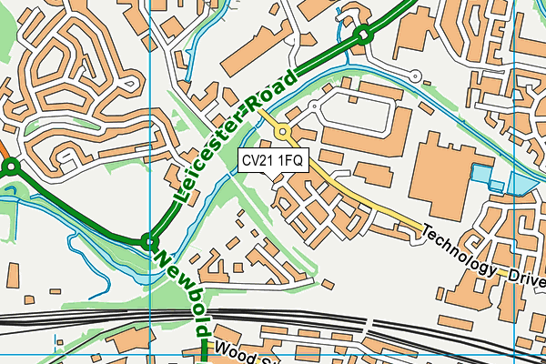 CV21 1FQ map - OS VectorMap District (Ordnance Survey)