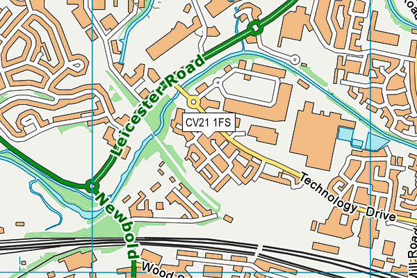 CV21 1FS map - OS VectorMap District (Ordnance Survey)