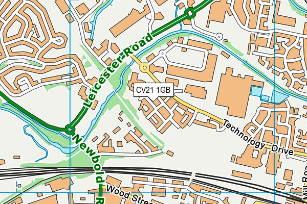 CV21 1GB map - OS VectorMap District (Ordnance Survey)