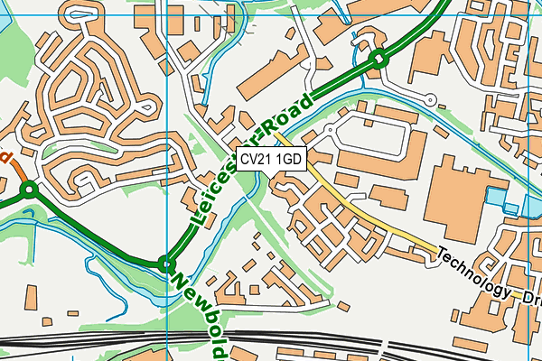 CV21 1GD map - OS VectorMap District (Ordnance Survey)