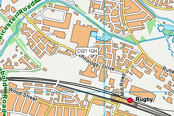 CV21 1GH map - OS VectorMap District (Ordnance Survey)