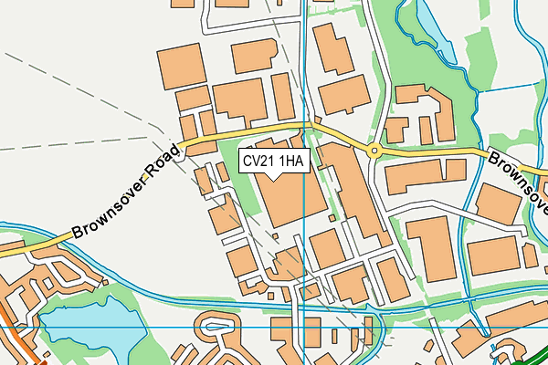 CV21 1HA map - OS VectorMap District (Ordnance Survey)