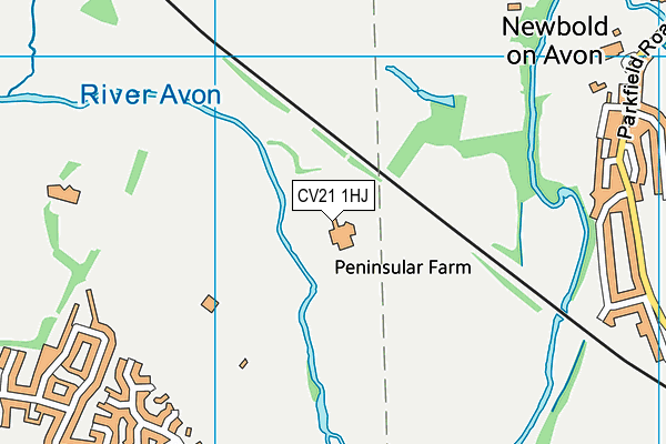 CV21 1HJ map - OS VectorMap District (Ordnance Survey)