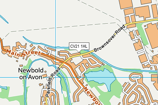 CV21 1HL map - OS VectorMap District (Ordnance Survey)