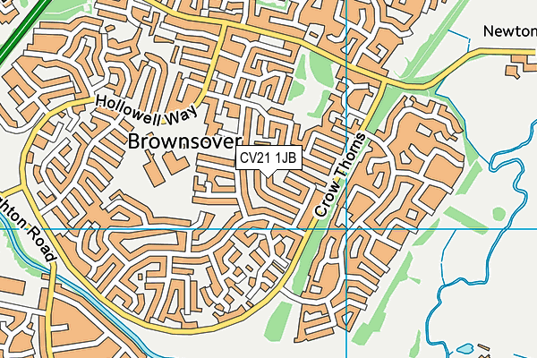 CV21 1JB map - OS VectorMap District (Ordnance Survey)