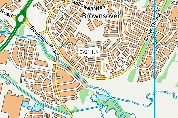 CV21 1JN map - OS VectorMap District (Ordnance Survey)