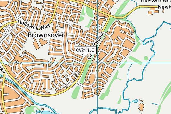 CV21 1JQ map - OS VectorMap District (Ordnance Survey)