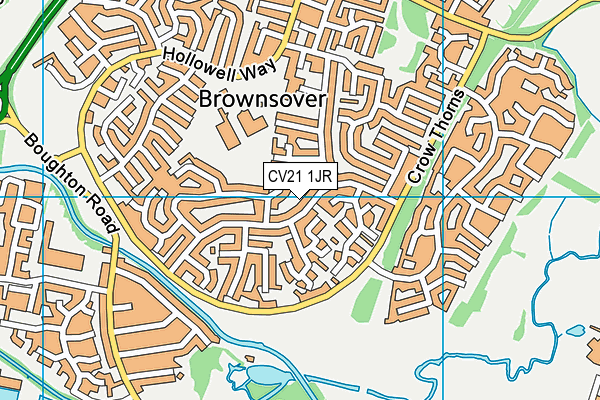 CV21 1JR map - OS VectorMap District (Ordnance Survey)