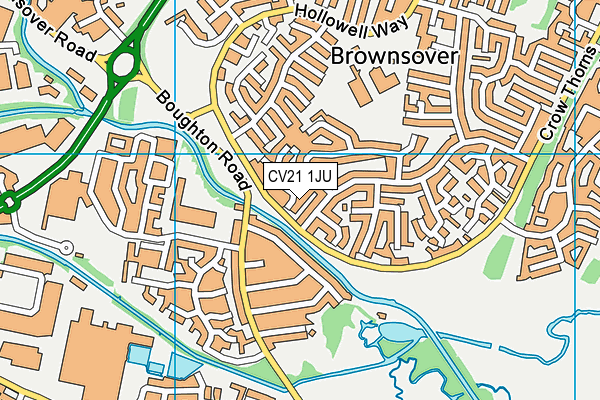 CV21 1JU map - OS VectorMap District (Ordnance Survey)