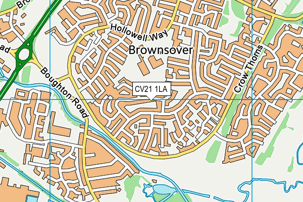 CV21 1LA map - OS VectorMap District (Ordnance Survey)