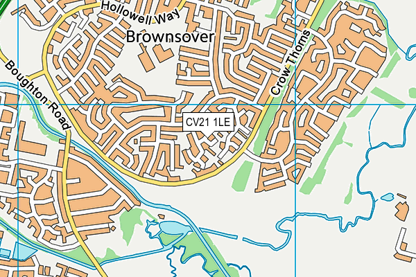 CV21 1LE map - OS VectorMap District (Ordnance Survey)