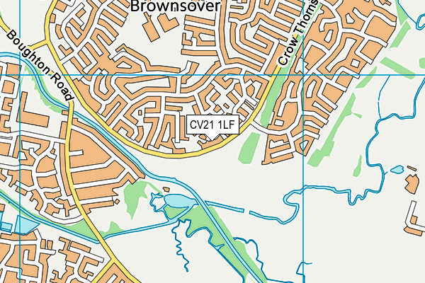 CV21 1LF map - OS VectorMap District (Ordnance Survey)