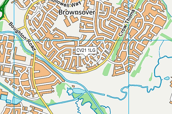 CV21 1LG map - OS VectorMap District (Ordnance Survey)