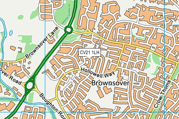 CV21 1LH map - OS VectorMap District (Ordnance Survey)