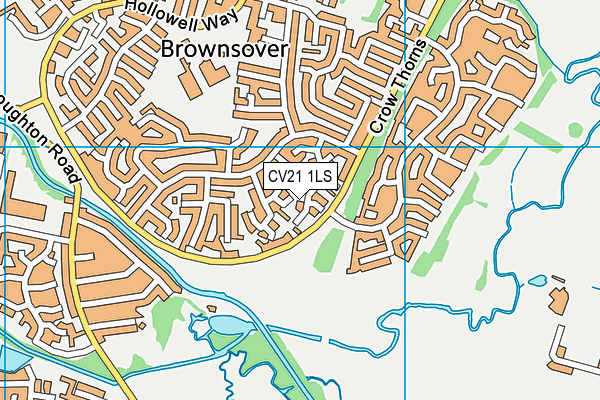 CV21 1LS map - OS VectorMap District (Ordnance Survey)